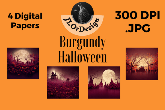 4 Burgundy Halloween Digital Papers: A Designer's Guide