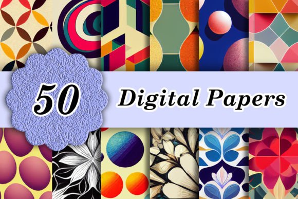 50 Abstract Patterns Digital Papers: Elevate Your Creative Projects