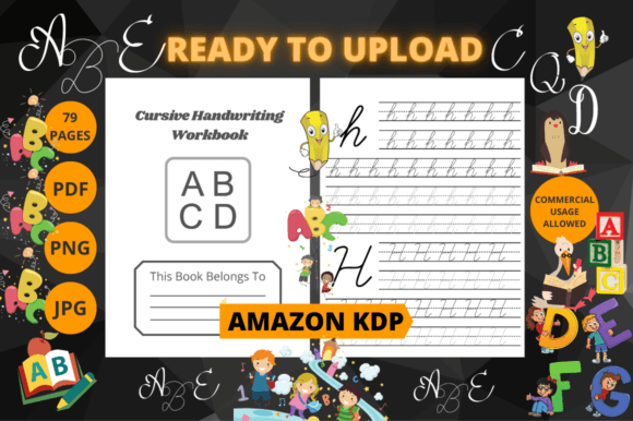 Cursive Handwriting Workbook for Kids V7: A Design Asset