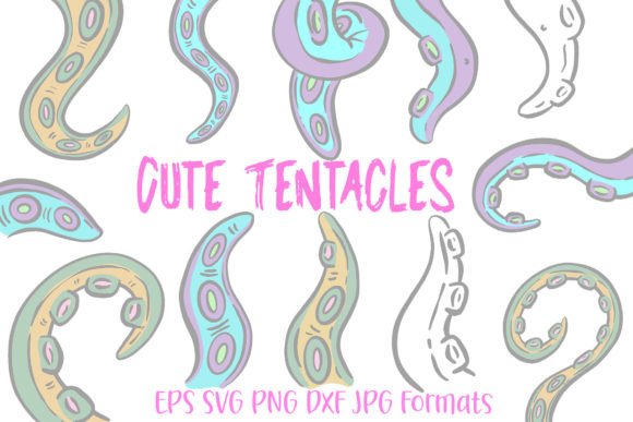 Cute Octopus Sucker Tentacle Sticker SVG for Playful Design