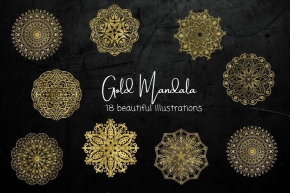 Elegant Gold Mandala Illustrations for Modern Design