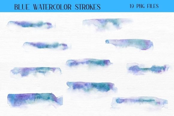 Elevate Your Designs with Blue Watercolor Paint Strokes