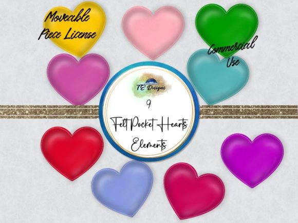 Felt Pocket Hearts Elements Clipart: A Designer's Guide to Authentic Texture
