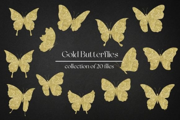 Gold Butterflies Collection: Elevating Digital Design with Metallic Elegance