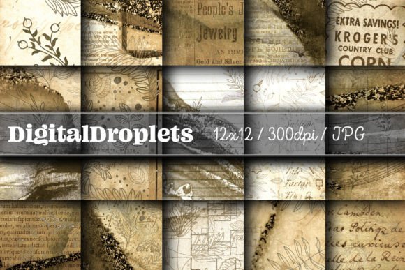 Gold Streaked Botanicals Vol. 7: Vintage Textures for Modern Design