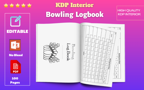 KDP Interior - Bowling Score Sheet: A Designer's Asset