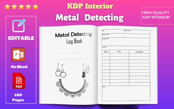Metal Detecting Log Book | KDP Interior: Organized Treasure Hunting