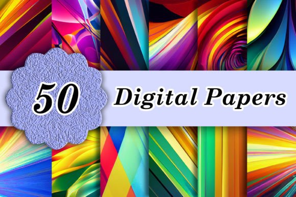 Vibrant Rainbow Light Digital Papers for Modern Design