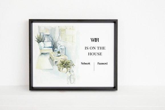 WIFI Password Sign Template: A Modern Design Asset